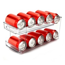 2 Tier Fridge Can Dispenser Holds Up to 10 Cans Beer Soda Pop Can Storage Rack
