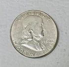 1950 Silver Ben Franklin Half Dollar, AU Condition