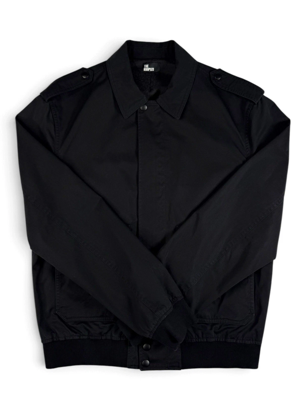 The Kooples Black Military Jacket Zip/Button Front Lined Pockets Men’s L image 2