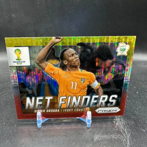 Didier Drogba Yellow & Red Pulsar 2014 Panini Prizm World Cup Net Finders #8