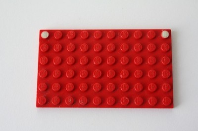 LEGO 1 Stück Platte  Basic 6x10  (3033) rot mit weißen Punkten