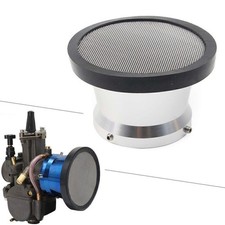 Silver 50mm Carb Carburetor Air Filter Horn Cup W/ Net Funnel Velocity Stacks