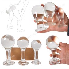 Glass Anal Butt Plug 3-Sizes Anal Training Prostate Massager Dilator Sex Toy