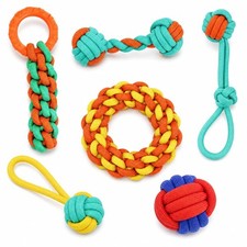 6 Pack Cotton Dog Rope Toys - Puppy Teething Chew Toys for Aggressive Chewers