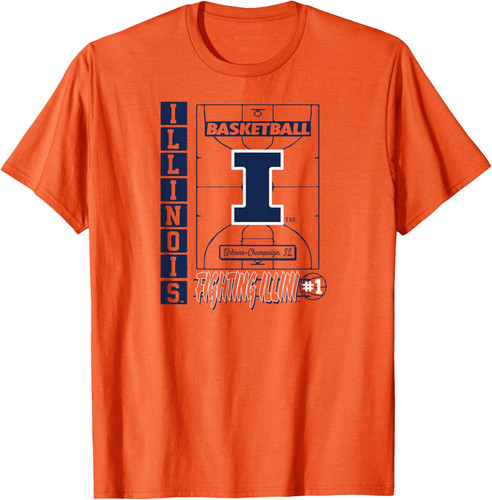 Illinois Fighting Illini Basketball Vintage Court Orange T-Shirt
