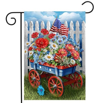 Briarwood Lane Patriotic Wagon Garden Flag