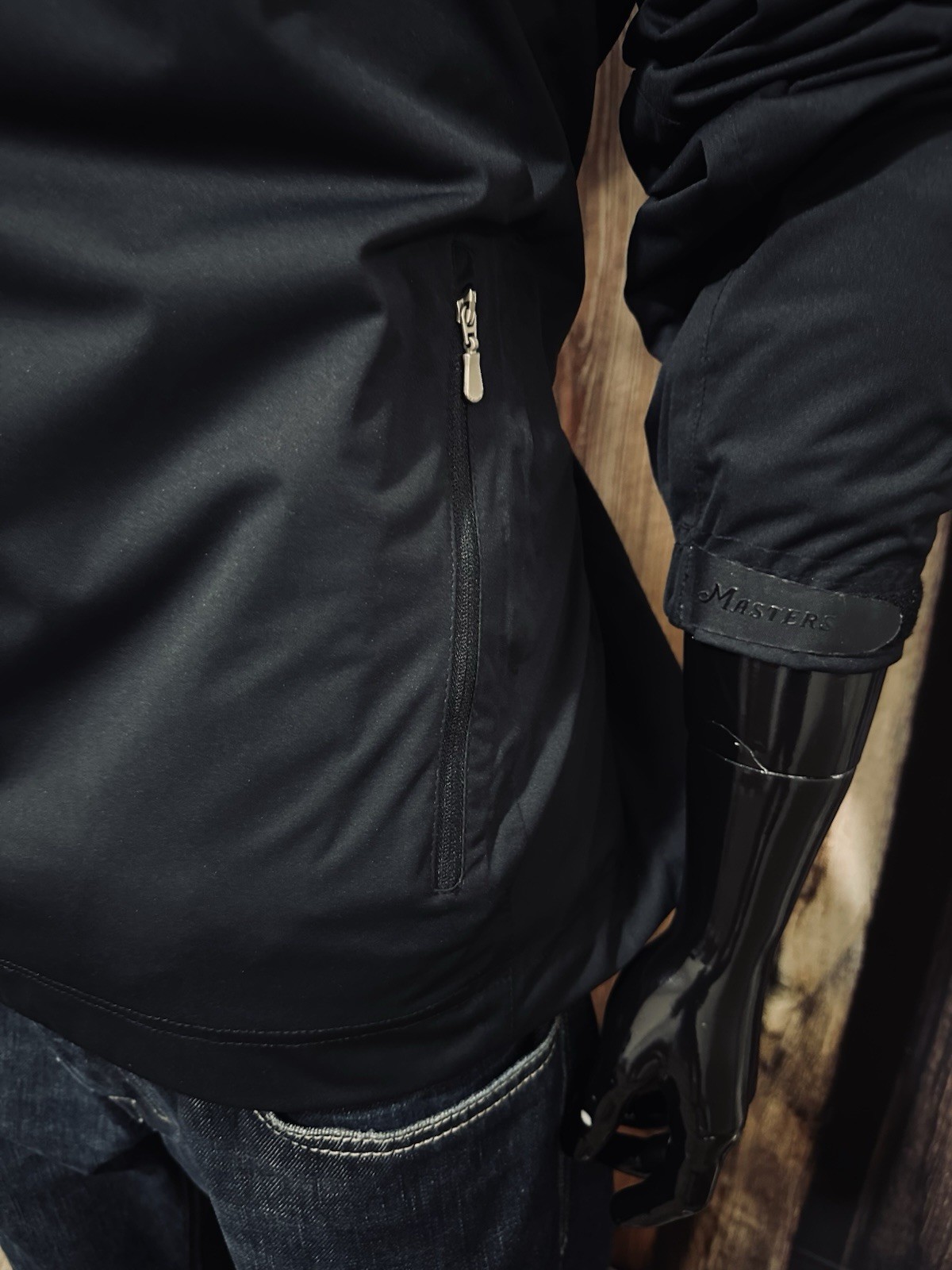 Masters Tech All Black Polyester Full Zip Golf Wind Jacket Size Large