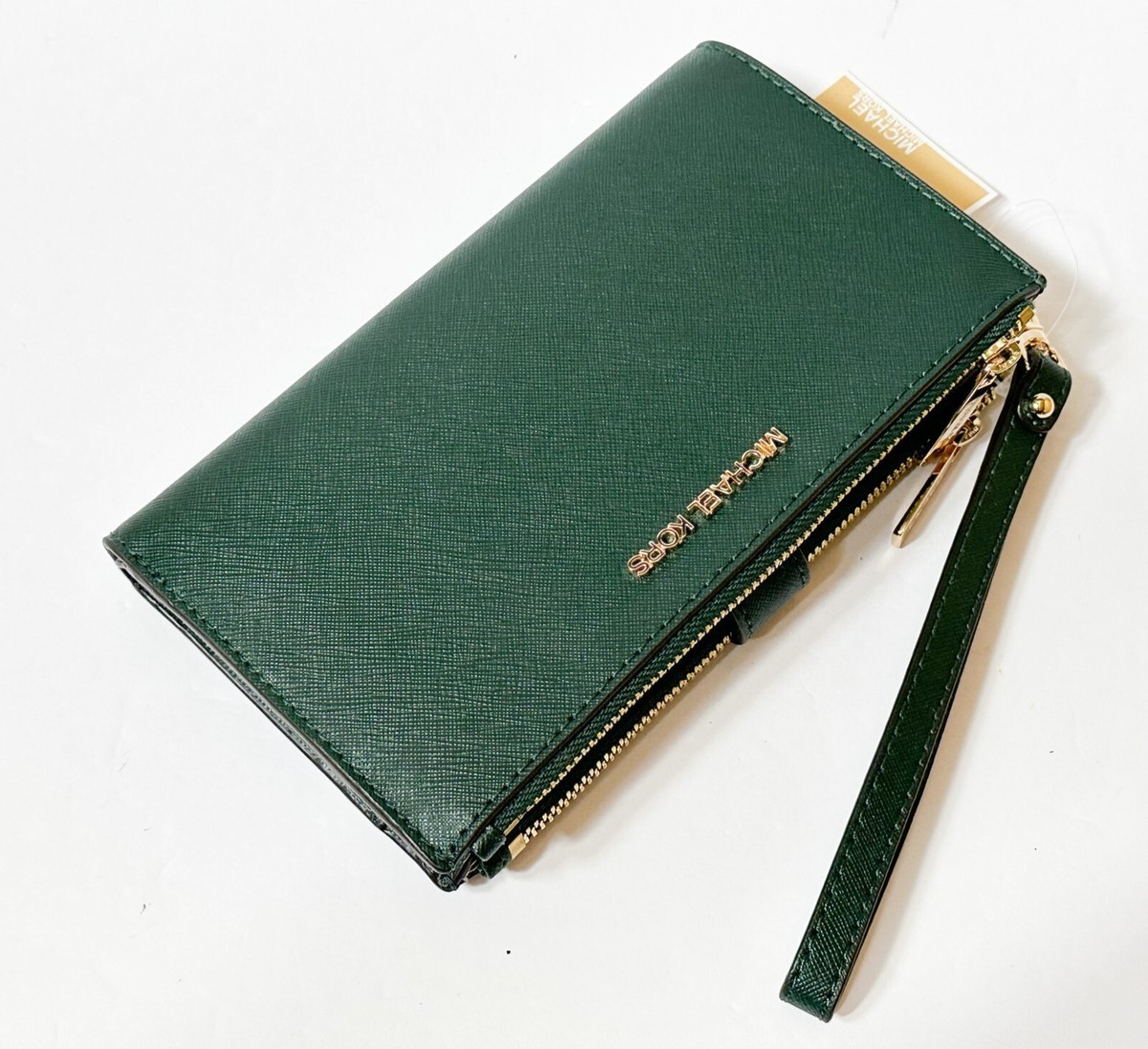 RARE Michael Kors Selma Large Saffiano Leather Handbag Dark Green with WALLETS thumbnail 7