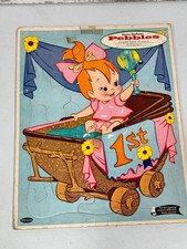 Vintage 1963 Hanna-Barberas Pebbles Flintstones Frame Tray Puzzle 4434 Whitman