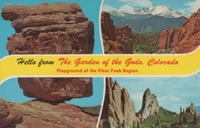Sanborn Garden of the Gods Colorado Topographical Postcard Dexter Press