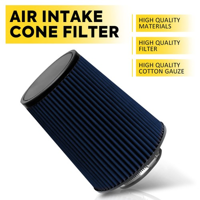 #ad 4quot; Truck Long Performance Flow High Air Cold Intake Cone Dry Filter Blue $27.99