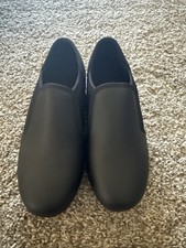 Children  s Theatrical Slip On Black Tap Dance Shoes Size 1.5