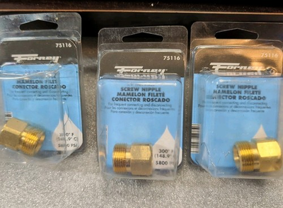 #ad Lot Of 3 Forney 75116 Pressure Washer FNPT Screw Nipple M22M to 3 8quot; FNPT $24.99