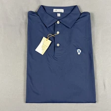 Peter Millar Golf Shirt Polo CS Summer Comfort Chest Sleeve Logo XL Navy Blue