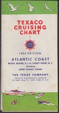 Texaco Gasoline Small Boat Cruising Guide Map Atlantic Coast 1953