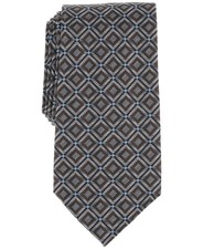 Perry Ellis Mens Williams Classic Geo Neck Tie Beige Taupe