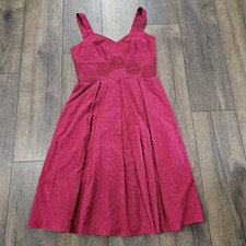 Maroon Pink Talbots Dress with Embroidery Size 4