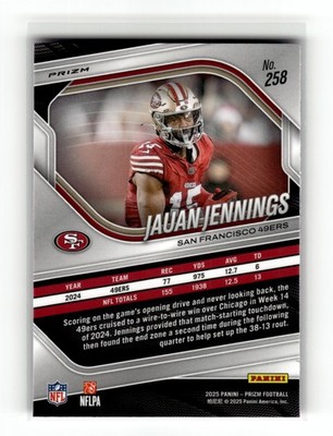 Jauan Jennings 2025 Panini Prizm #258 San Francisco 49ers Pink | eBay