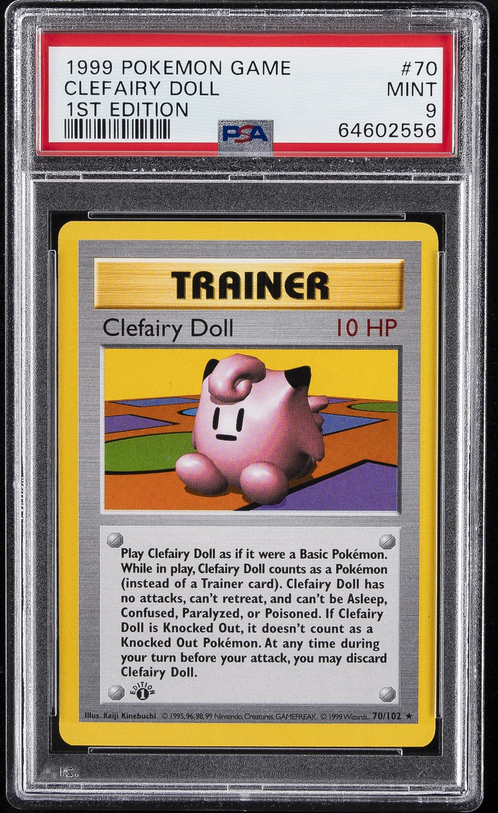 1999 POKEMON BASE SET 1ST EDITION #70 CLEFAIRY DOLL PSA 9