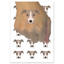 Peeking Greyhound Dog Temporary Tattoo Fake Body Art