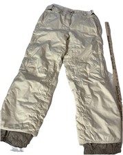 OBERMEYER Womens Storm Pants Sz 8 Ski IVORY Winter DOUBLE TAKE Nylon READ 