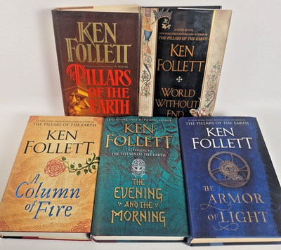 5 Lot Ken Follett ~ Complete KINGSBRIDGE Series ~ ALL Hardcover & First Editions