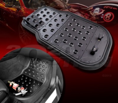 BLACK POWDER COATED DIMPLE DESIGN ALUMINUM FLOOR MAT FOR BUICK CADILLAC CHEVY