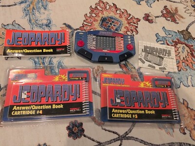 Jeopardy! Electronic Handheld Game with Cartridges #4 & #5 (1997, Tiger)
