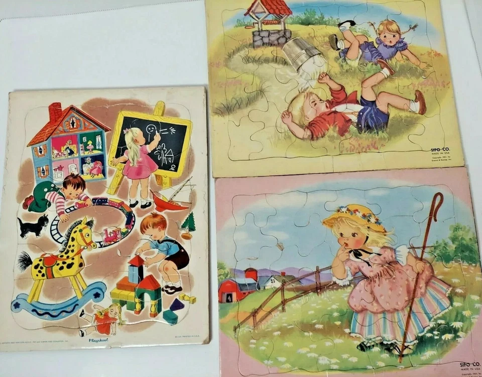 Vintage Jigsaw Puzzles for Children 8 Count (1950's and up) - Image 3 of 4