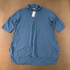 Ekouaer Women's Size XL Blue Green 3/4 Sleeve V Neck Pullover Nightgown NWT