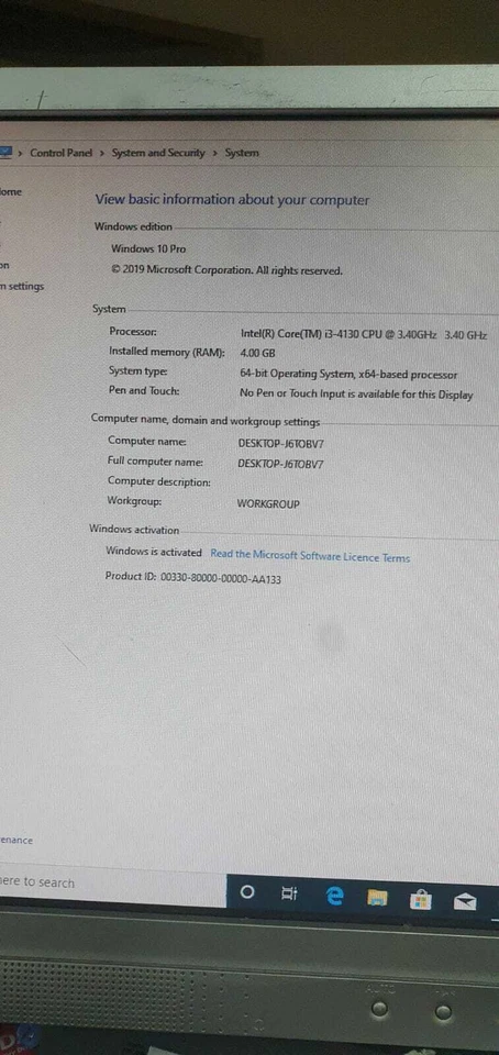 Windows 10 Pro HP EliteDesk 800 G1 i3-4130 3.40 ghz 4 / 8 GB RAM 320GB computer - Image 4 of 4