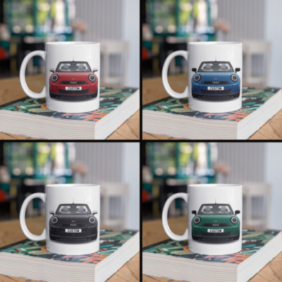 Personalisierte Mini Cooper Cabrio S Classic Kaffeebecher Geschenk - Farbe wählbar