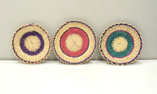African Basket Natural Colors South Africa Woven Palm Set of 3