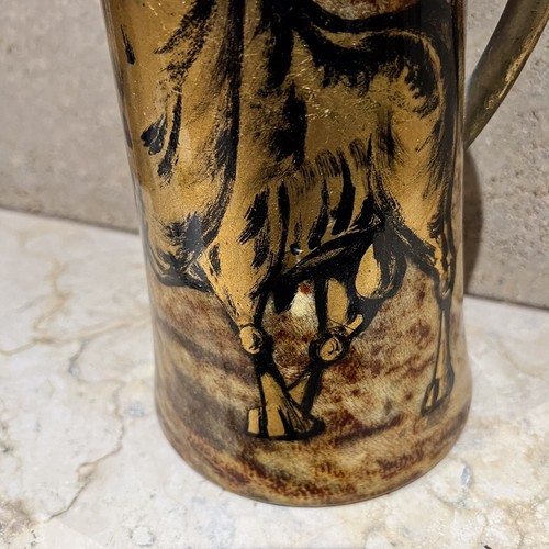 1950s Aldo Tura Pitcher Golden Bull Goatskin Brass Milan Italy - Picture 8 of 10