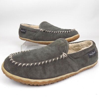 Minnetonka Men\'s Suede Moccasin Slipper Minnetonka Pile Lined Hard Sole Tan Suede - Free Shipping! main image 3
