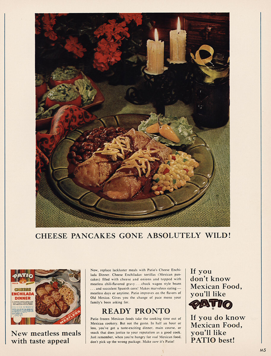 1966 Patio Frozen Food Cheese Enchilada Dinner Vintage Print Ad eBay