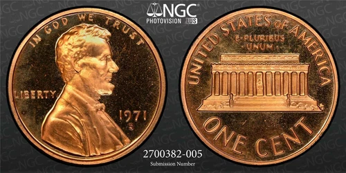 1971 S LINCOLN CENT PROOF 1C PF67 RD ULTRA CAMEO NGC PR67 DCAM UCAM SKU 3081