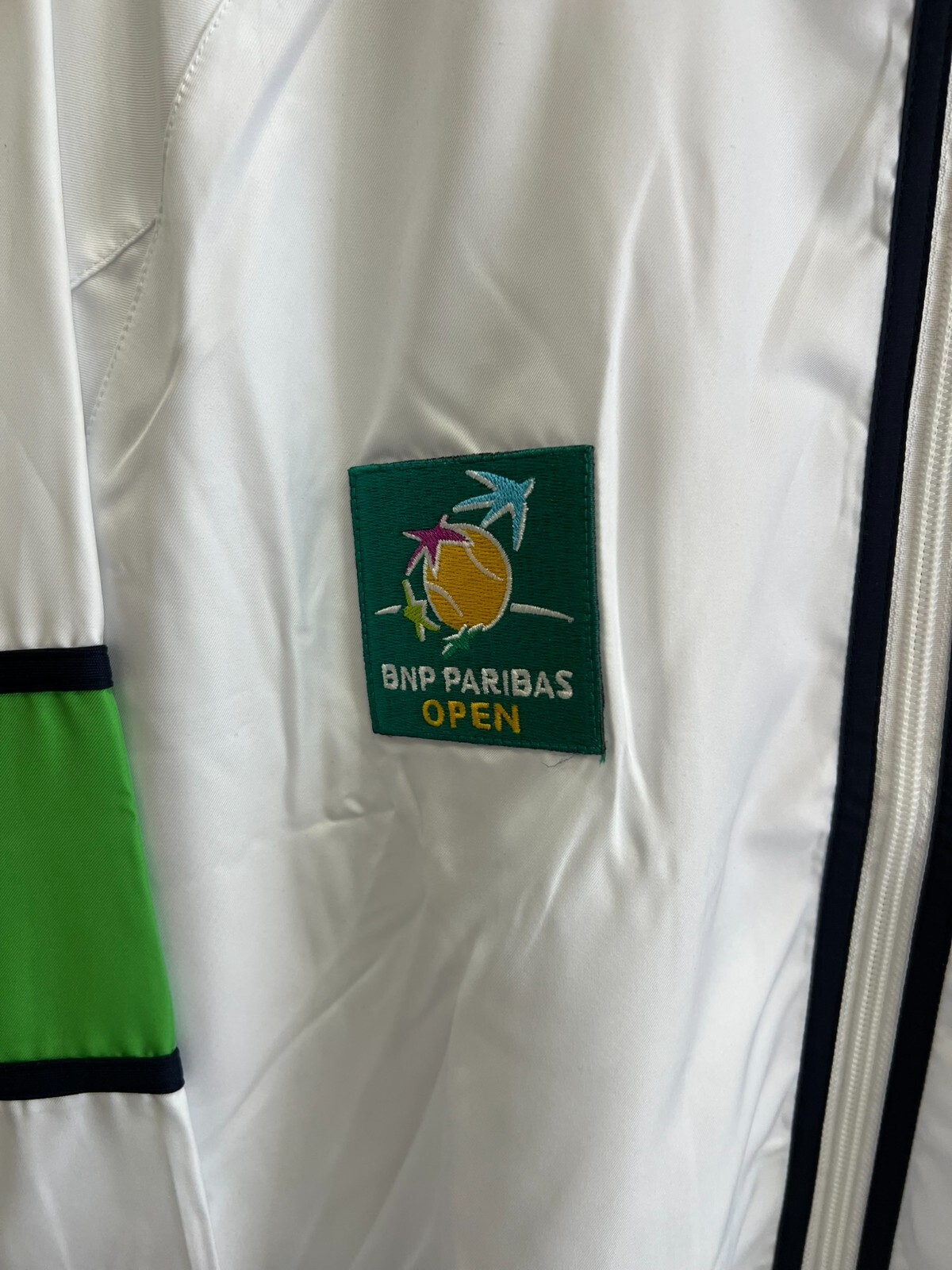 FILA BNP Paribas Tennis Open Uomo XL Giacca Tennis Bianco Giacca a Vento Vintage