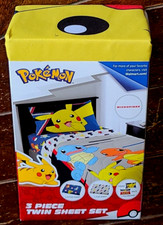 Pok mon 3pc Twin Sheet Set 1 Fitted, 1 Flat Sheet  1 Pillowcase NA303J/TWIN