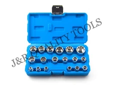 18 Piece Metric 3/8” Drive Socket Tool Set Universal Spline Socket Set 