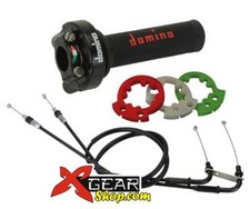 COMANDO GAS RAPIDO DOMINO XM2 3 GHIERE + kit cavi pronti YAMAHA R6  + MANOPOLE