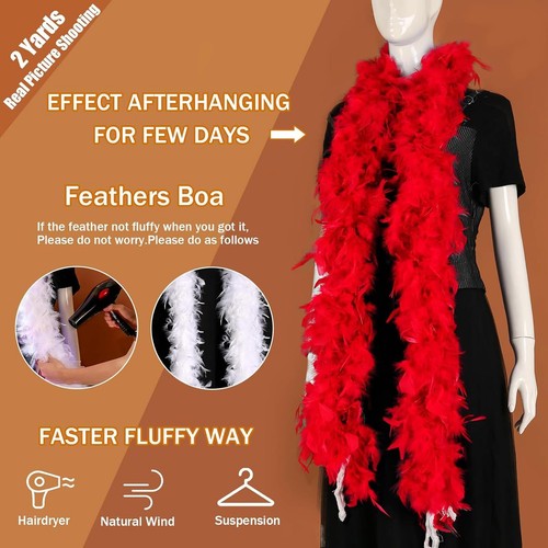 Thick Feather Boa Costume Fancy Dress Flapper 1920s Accessories Garland 2M NEW - Picture 3 of 17