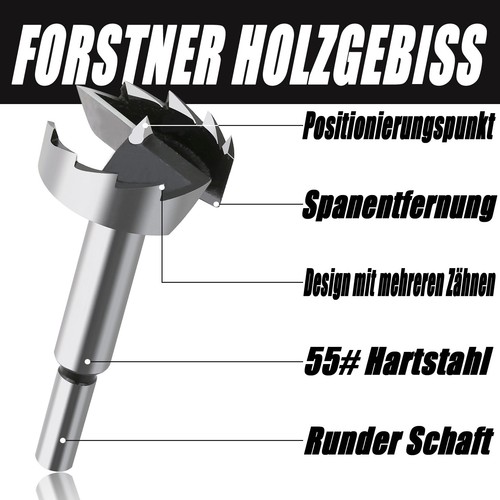 Forstnerbohrer Satz Holzbohrer Set 5 tlg. 15 - 35 mm Scharnierbohrer Bohrsatz - Bild 5 von 15