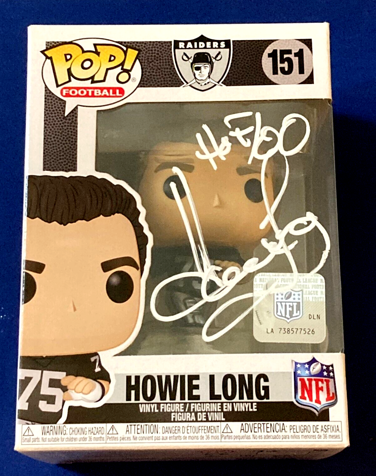 Howie Long Autographed Signed Oakland Raiders Funko Pop Figure #151 PSA DNA COA Los Angeles 