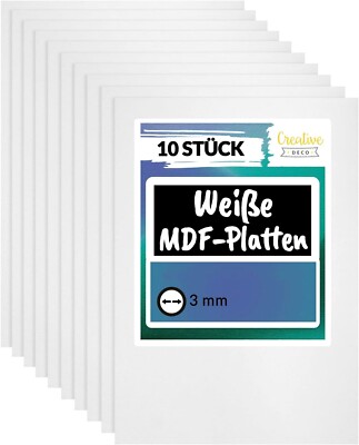 10 x Schwarze Weiße Graue Braune A3 A4 MDF Platten | Perfekt für Laser CNC