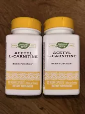 2 X Nature's Way, Acetyl L-Carnitine, 500 mg, 60 Veg, Cap Each Exp:5/25