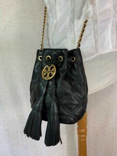 NEW Tory Burch Soft Fleming Mini Black Bucket Tote/Crossbody Bag/Shoulder Bag - Picture 8 of 12