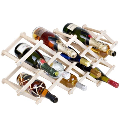 Weinregal Holz natur Wein Regal Flaschenregal Weinständer Weinschrank klappbar - Bild 1 von 4