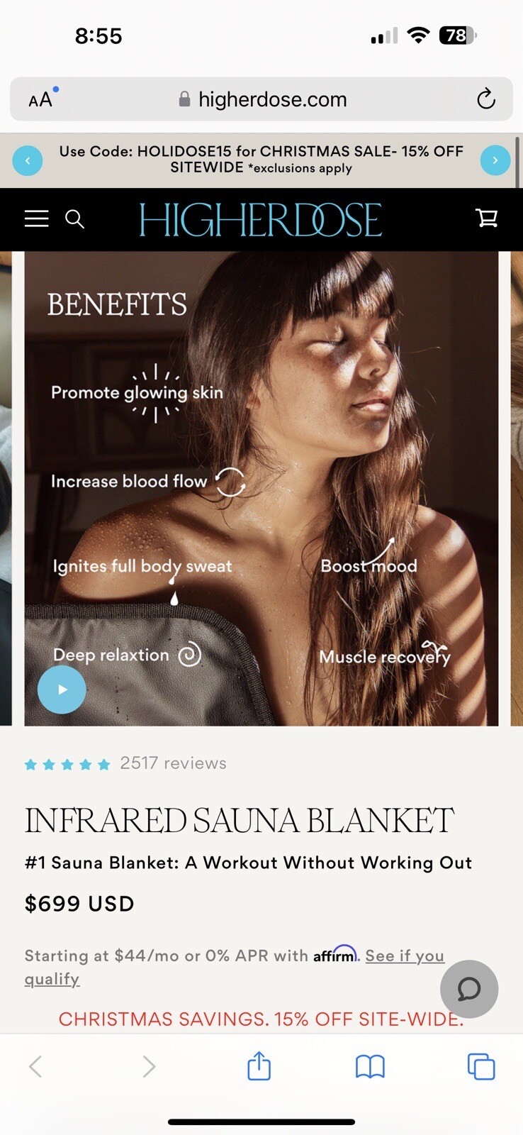 HigherDose Infrared Sauna Blanket (699 Value) New In unopened Box! eBay