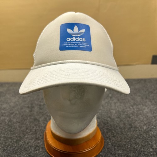 Adidas La Marca Con Tres Rayas Trifolio Snapback Gorra Adulto Blanco Malla Sombrero - Imagen 2 de 10